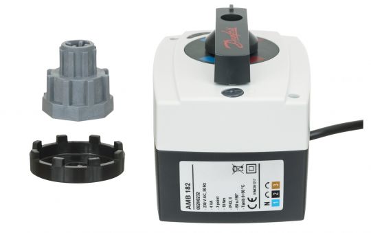 Danfoss 082H0232 - Электрический привод для поворотных клапанов HRB,HRE,HFE тип AMB 182 с импульсным сигналом управления, 10 НМ 230 Вольт, скорость перемещения - 60 секунд на 90°