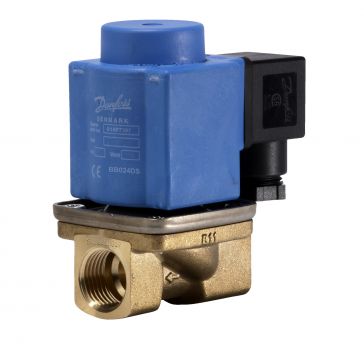 Danfoss 032U538102 - Клапан электромагнитный EV251B, ДУ 12, латунь, G1/2, NBR, катушка 24V dc 18W