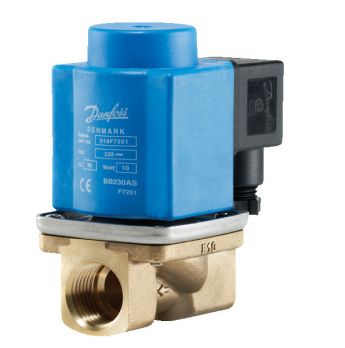 Danfoss 032U538131 - Клапан электромагнитный EV251B, ДУ 12, латунь, G1/2, NBR, катушка 230z 50Hz 10W