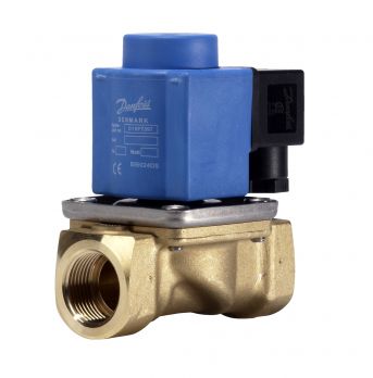 Danfoss 032U538202 - Клапан электромагнитный EV251B, ДУ 18, латунь, G3/4, NBR, катушка 24V dc 18W