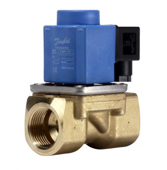 Danfoss 032U538331 - Клапан электромагнитный EV251B, ДУ 22, латунь, G1, NBR, катушка 230z 50Hz 10W